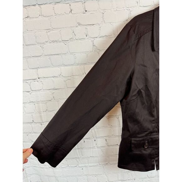 CHICO'S brown cotton stretch button collared jacket blazer size 3 XL - Picture 4 of 7